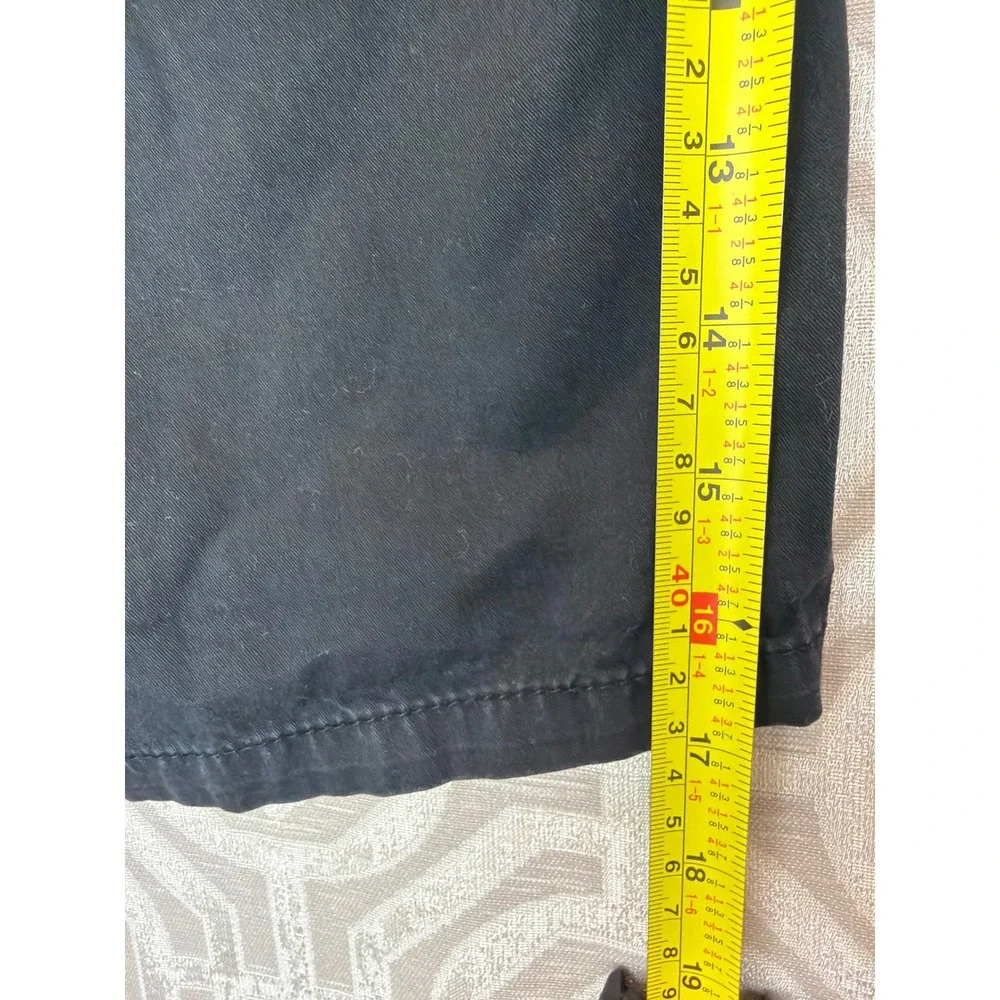 Cat & Jack Boys Black Elastic Waist Drawstring Chino Shorts XL 14 100% Cotton